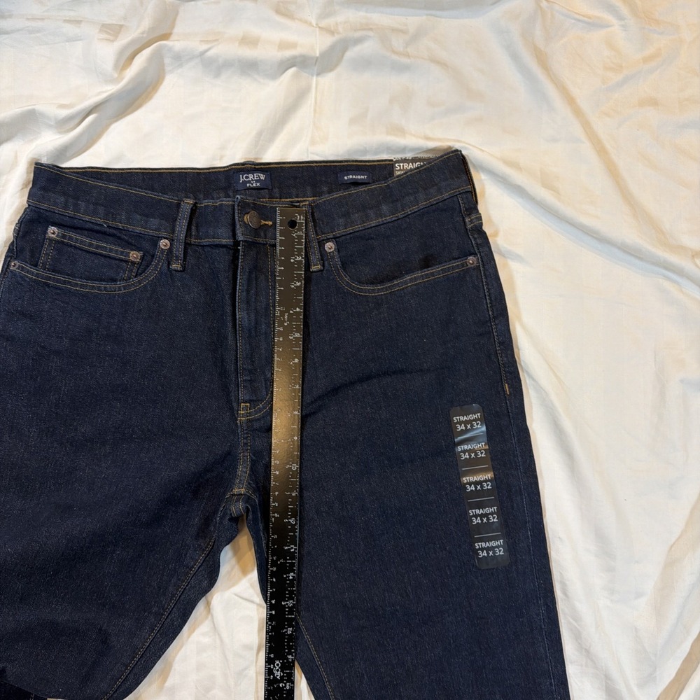 $128 J.Crew Factory Men's Straight-fit Signature Flex Denim Jean W 34 L 32 AY518 - Picture 15 of 16